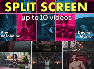 达芬奇插件-24组网格排列视频分屏特效插件