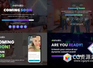 AE模板-即将推出等待文字视频信息 Coming Soon Overlay