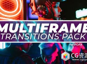 FCPX插件-32个时尚分屏多画面布局无缝视频转场