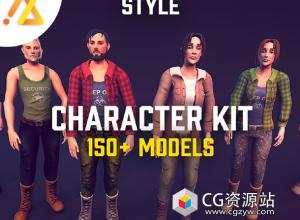 Unity 150+低多边形角色模型资源包 STYLE – Character Customization Kit
