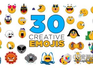 AE模板-30组创意社交媒体搞笑愤怒表情符号动画 Emoji - 30 Creative Emojis