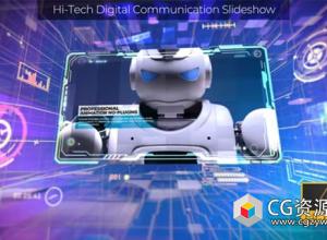 PR模板-科技感数字通信幻灯片推广视频宣传片介绍 Hi-Tech Digital Communication Slideshow