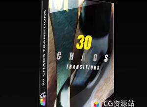 FCPX插件-30组混乱扭曲污渍胶片刻录打孔抖动视频转场 Chaos Transitions