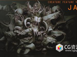 Zbrush33个怪物嘴头骨IMM笔刷模型包