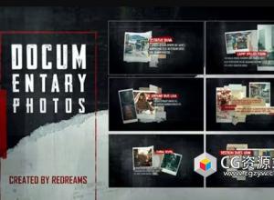 AE模板-复古历史照片相册事件记录片头 Documentary Photos v02