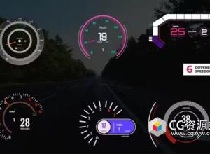 AE模板-汽车仪表速度表动画 Speedometer Pack Ver.2