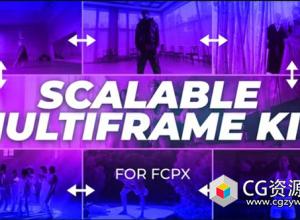 FCPX插件-响应式网格布局分屏多视频画面拼贴动画