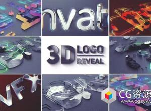 AE模板-3D标志展示描边生长Logo动画 3D Logo Reveal