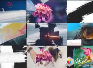 AE模板-18种笔刷遮罩过渡视频转场预设 Paint Brush Transitions Pack