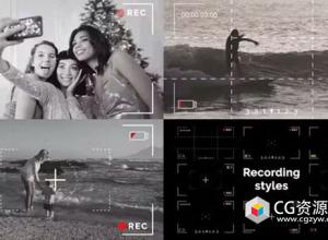 AE模板-取景框拍摄镜头UI界面录制视频动画 Recording Video Pack