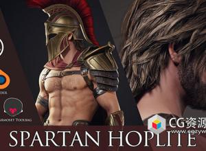 Zbrush blender UE古希腊重装步兵武士角色模型 Spartan Hoplite - Game Ready
