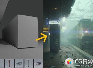 Blender电影场景建模照明渲染后处理流程视频教程+中英文字幕