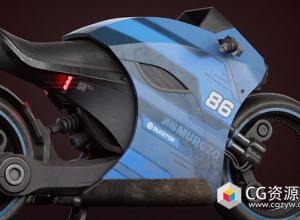 Blender中科幻摩托车建模烘焙纹理渲染教程