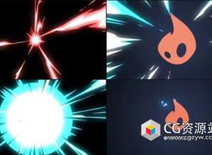 AE模板-二维卡通能量Logo动画 2D Cartoon Energy Logo Opener