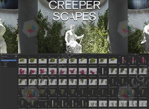 Blender自然景观常春藤爬山虎资产预设 Creeper Scapes