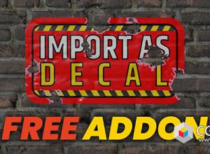 Blender导入贴纸插件 Import As Decal v2.6