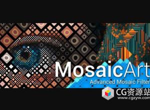 高级动态平铺马赛克视觉特效AE插件 MosaicArt v1.1.1a Win