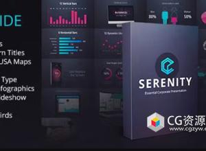 AE模板-商业公司信息图表深色风格演示包 Serenity - Corporate Presentation Pack