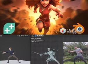 Blender游戏角色模型装配绑定动画视频教程+中英文字幕