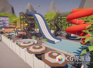 Unity低多边形热带度假城市包 Low Poly Tropical City v1.0