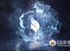 AE模板-抽象蓝色粒子冲击Logo动画 Winter Particles Logo Reveal