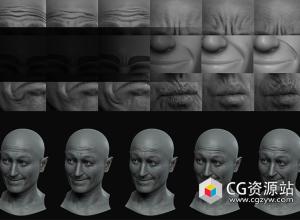 Character Creator 4角色人物脸部逼真皱纹表情变形工具插件 Wrinkle Essentials