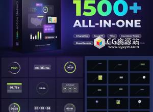 AE脚本-1500种信息图表表情符号呼出标题倒计时背景动态图形包 Motion Graphics Pack