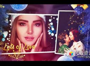 AE模板+PR预设-新年快乐圣诞节照片相册展示片头 Merry Christmas Slideshow Happy New Year