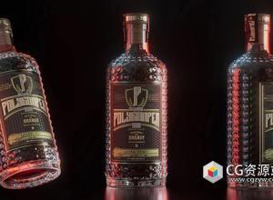 Cinema 4D和Redshift高级瓶子建模渲染视频教程+中英文字幕