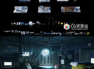 Blender/C4D/FBX医院病房手术室走廊接待区套装3D模型 Emergency Response