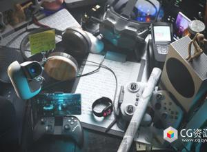 3DS MAX模型-60组电脑游戏机手柄耳机音响无人机电子设备3D模型 Archmodels Vol.261