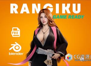 Rangiku Matsumoto人物角色装备游戏低多边形3D模型 Blender/FBX