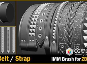 30个Zbrush皮带表带笔刷预设 30 IMM Belt / Strap Brush for Zbrush