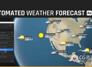 AE模板脚本 天气预报自动生成动画 Automated WEATHER Forecast