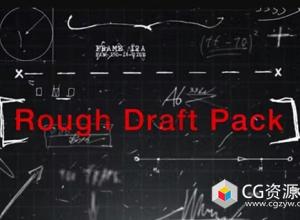 PR/AE/FCPX/达芬奇模板-180个手绘草稿涂鸦数学元素绘制动画 Rough Draft Pack