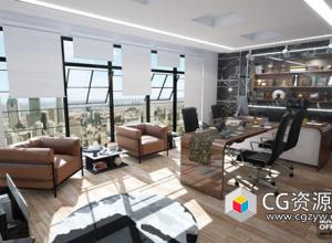 Unreal虚幻引擎室内家具办公室3D模型 Manager Office 4.19 - 5.3