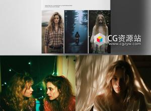 Lightroom复古电影胶片柔和色彩颗粒电影氛围感LR调色预设 Midjourney Lightroom Presets