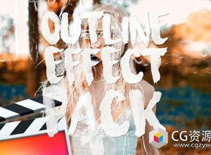 FCPX插件-7种颜色偏移轮廓效果包 Outline Effect Pack