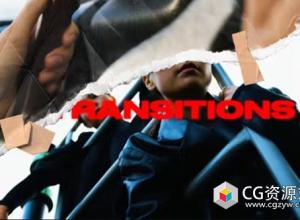 AE+PR+FCPX模板-15种拼贴纸张撕纸视频转场 Paper Transitions Pack