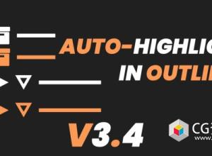 Blender模型边框高亮显示插件 Auto-Highlight In Outliner v3.8.5