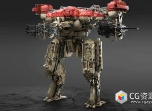 Blender硬表面机甲机器人制作流程视频教程+中英文字幕含工程