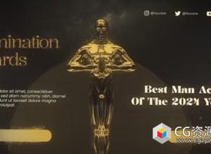 AE模板-历史人物介绍颁奖水墨遮罩包装片头 Award Nomination