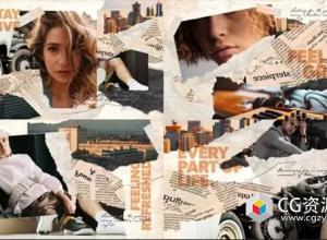 AE模板-拼贴贴纸遮罩定格动画片头 Stop Motion Collage Video Template