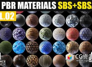 Substance 99种PBR瓷砖塑料木材风格化材质包 99 PBR Substance Designer Materials Vol.02