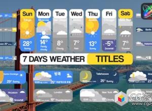 FCPX插件一星期天气预报标题模板 7 Days Weather Titles for FCPX
