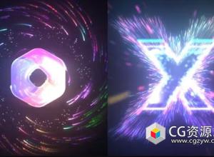 AE模板-发光彩色粒子logo动画 Colorful Particles Logo Reveal | 2 Versions