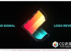 AE模板-三维信号故障logo动画 3D Signal Glitch Logo Reveal