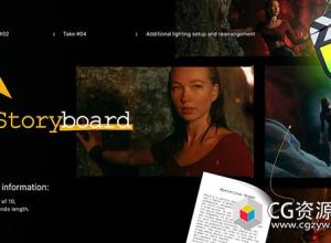 FCPX插件-72个故事板前期拍摄场景镜头构思示意版式动画预设 mStoryboard