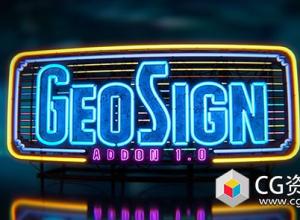 Blender霓虹灯广告牌插件 Geo Sign - Signs Generator v1.1.0