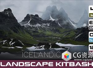 6组自然地形景观冰岛山脉3D模型 OBJ格式  Icelandic mountains Vol.3